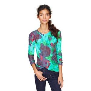 J CREW  Wildflower long sleeve chiffon blouse